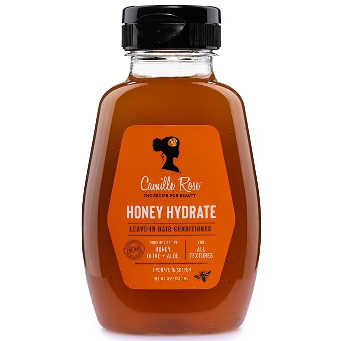 Camille Rose Leave-In Conditioner, Honey Hydrate – Deep Conditioning for All Textures, Low-Porosity Hair, Dry Locs and Braids, Frizz Control, 8 Fl Oz