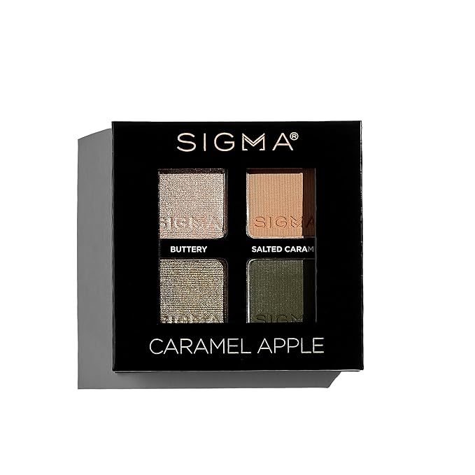 Sigma Beauty Caramel Apple Eyeshadow Quad — Makeup Eyeshadow Quad with a Buttery Soft Formula and Buildable, Blendable Shades for a Flawless Eye Look, Designed for All Day Wear