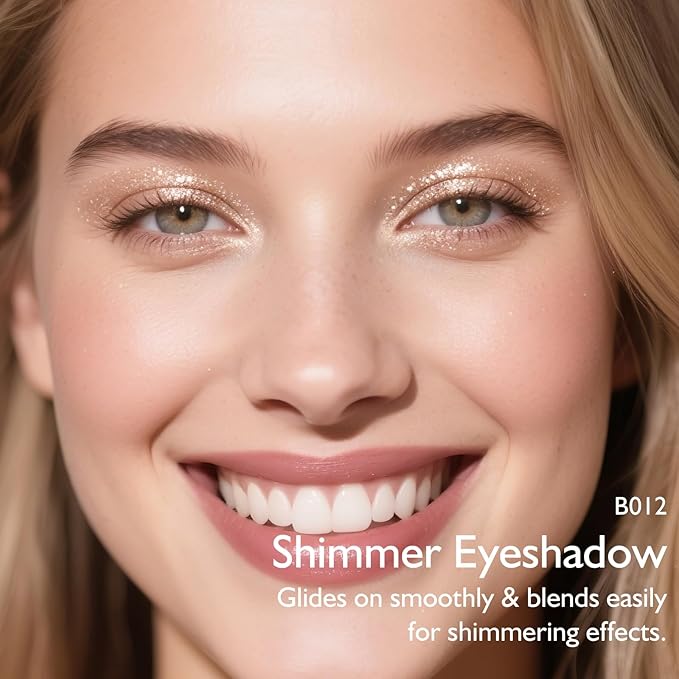 Silver Glitter Eyeshadow Palette, Single Shimmer Eye Shadow Palette Makeup Compact Pressed Powder Lightweight Blendable Highly Pigmented Sparkle Eye Brightener Highlighter for Women