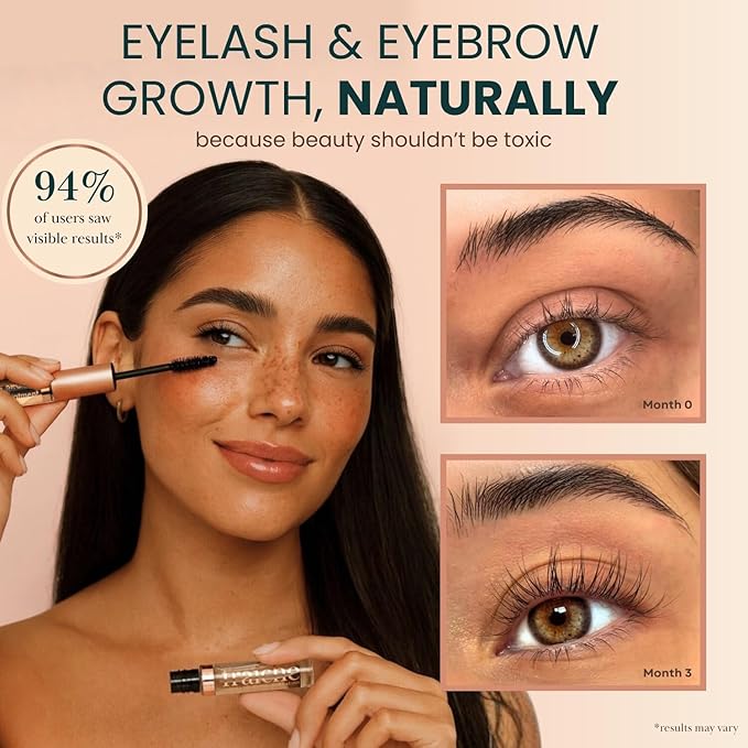 USDA Organic Castor Oil Lash Serum - Premium All Natural Cold Pressed Castor Oil Eyelash Growth Serum with Mascara Tube - Eyelash Treatment and Conditioner - For Thicker and Fuller Lashes