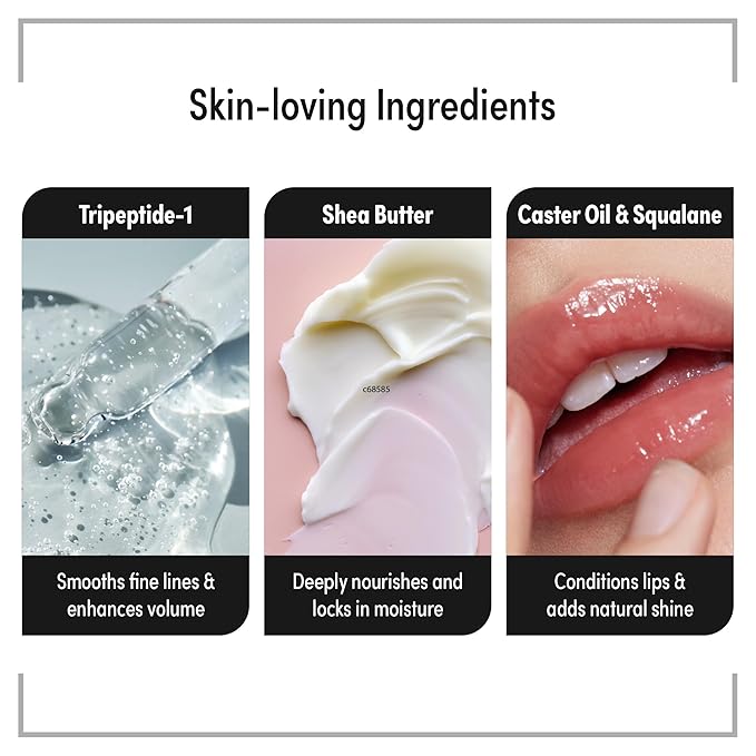 KISS NEW YORK Peptide Lip Treatment, Hydrating & Non-Sticky Plumping Balm, Shea Butter, Castor Oil & Squalane Reduces Look of Fine Lines, Softer & Fuller Lips with Cooling Metal Tip (Mint Clear)