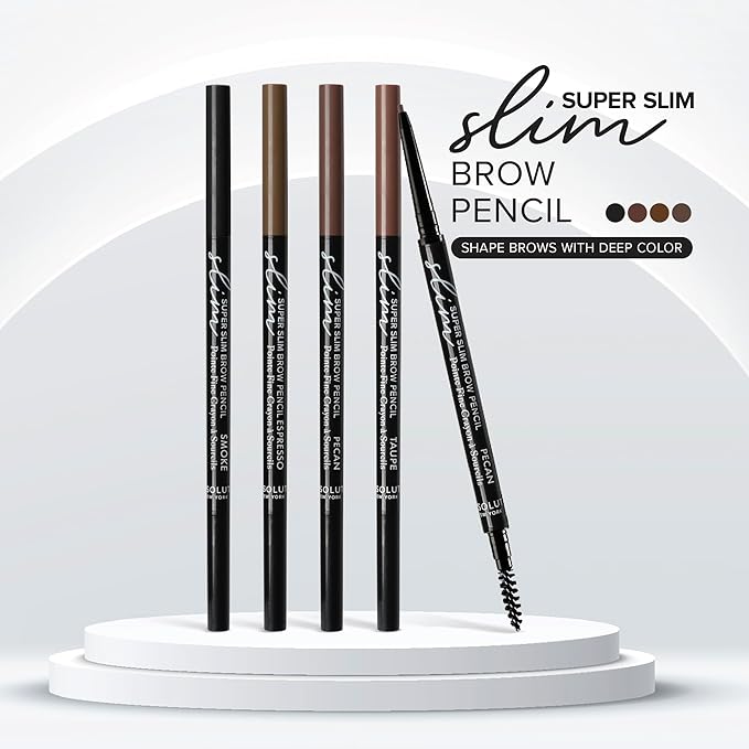 Absolute New York Super Slim Brow Pencil, Fine Point, Dual Ended, Fade Resistant and Long Lasting (Espresso)