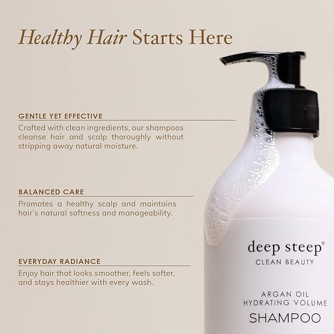 Deep Steep Gentle Clarifying Shampoo, 17 oz – Refreshing Shampoo with Tea Tree Oil, Peppermint, Aloe, Hyaluronic Acid & Panthenol – Sulfate-Free, Vegan, Clean Beauty Hair Care, Scalp & Shine