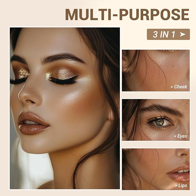 Refillable Eyeshadow Palette - Matte/Glitter/Duo-Chrome Pressed Powder & Cream Formula, Neutral/Shimmer/Smokey Multichrome, Travel-Friendly Iron Pan Refills (Glitter, D51)