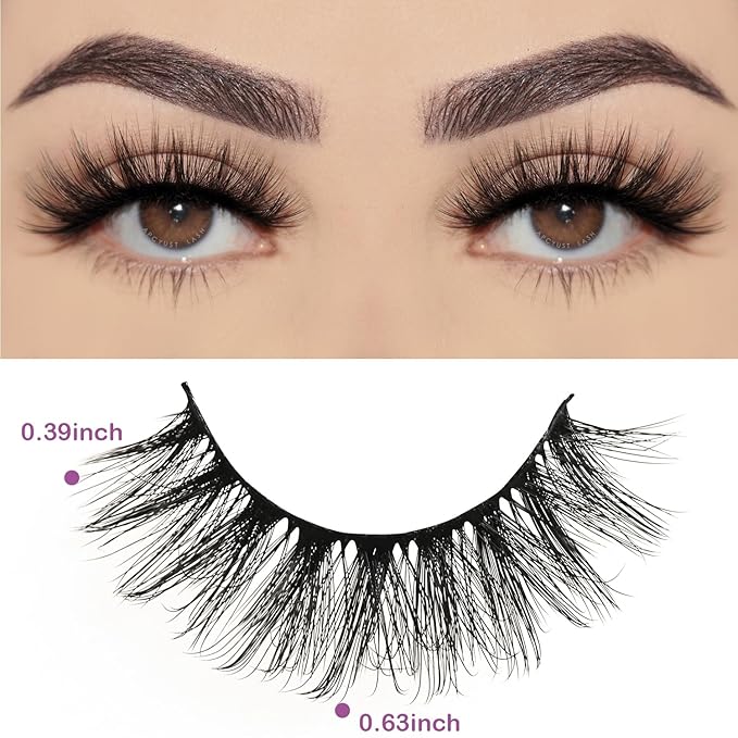APCYUST Wispy Lashes Bulk 30 Pairs Natural Strip Eyelashes Wholesale Volume Doll Eye Lash Sets Short Thick Fluffy False Mink Eyelash Strips Full Small Fake Pestañas Postizas with Portable Pack