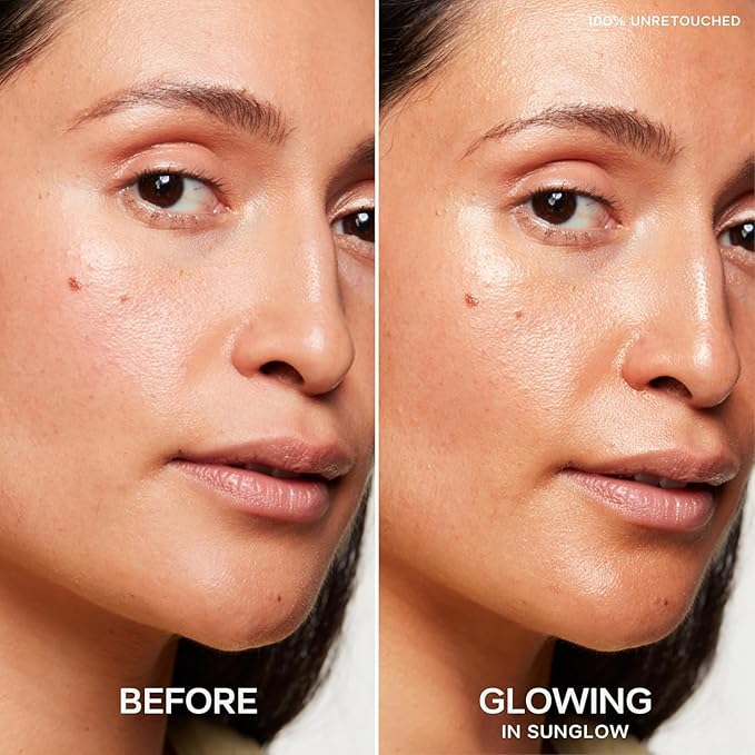 Saie Glowy Super Gel Duo - Illuminating Makeup Primer + All-Over Liquid Highlighter Gel for Dewy, Glass Skin - Vegan Skin Care Infused Glow Serum with Squalane Oil - Sunglow + Starglow (1 Oz, 2 Pack)