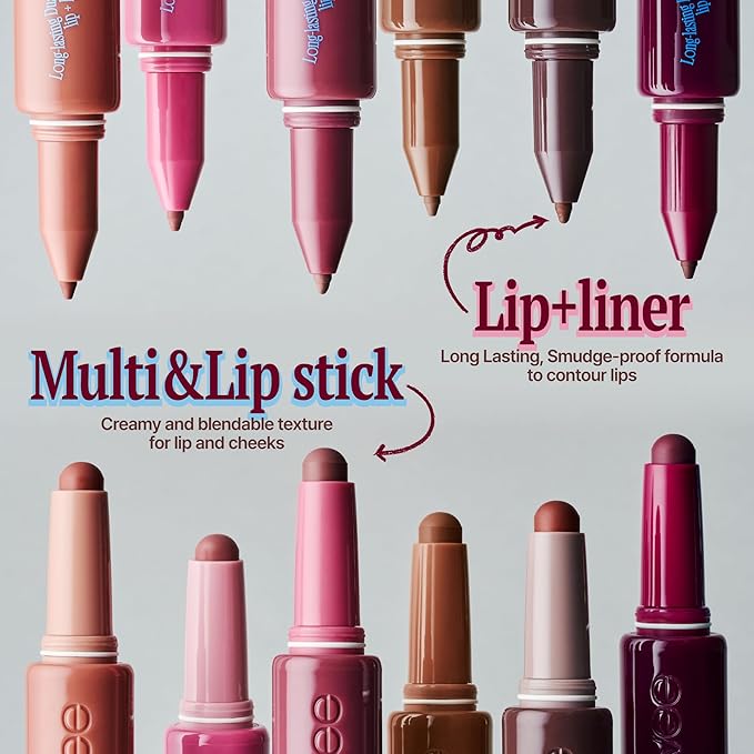 fwee Long Lasting Dual Coloring Stick Lip Liner, TT YL | All-in-one dual stick, Retractable Lip Liner Lipstick Combo, Satin Finish | Smooth glide, Powerful fixing, Smudge-proof | 1.2g (03 TT YL)