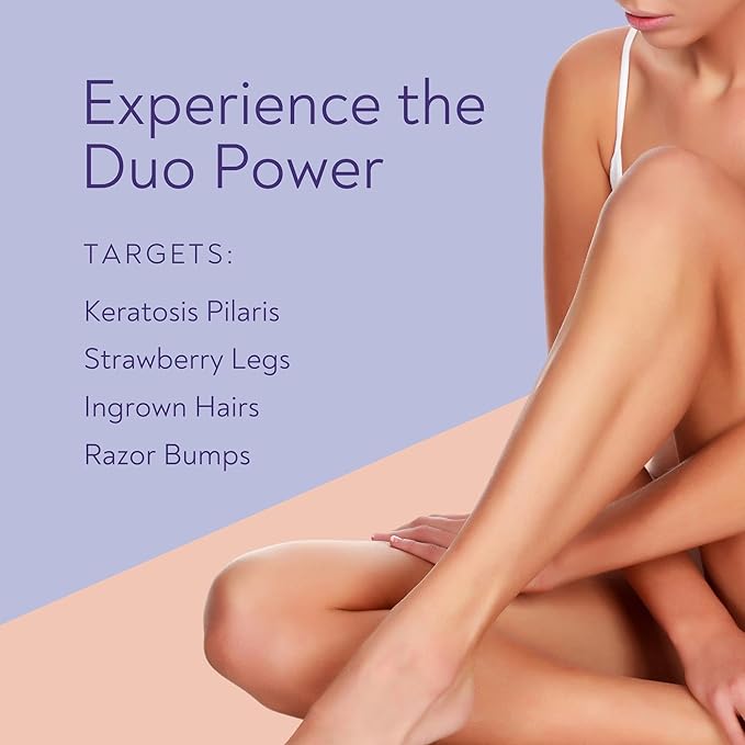 KP Bump Eraser Body Scrub & Keratosis Pilaris Lotion Set with 10% AHA + BHA – Strawberry Legs Treatment for Women & Man - Exfoliates & Deeply Hydrates for Smoother Healthy-Looking Skin