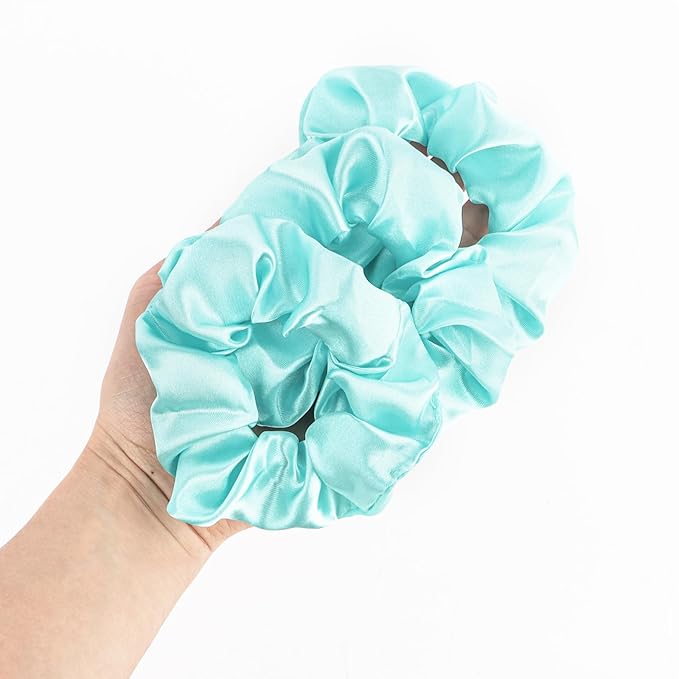 Silk Satin Scrunchies for Women Girls 24 PCS Hair Scrunchies Silk Satin Hair Ties for Thick Hair Bulk Hair Ties Hair Accessories