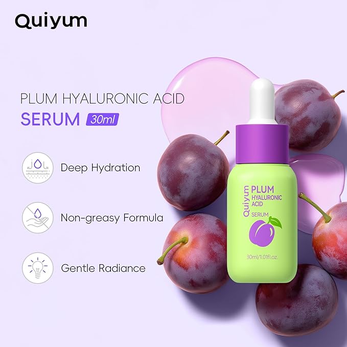 QUIYUM 6PCS Skincare - Skin Care Sets with Watermelon Cleanser, Plum Serum, Blueberry Moisturizer, Milk Honey Peel-Off Mask, Hand Wax, Foot Wax, Hydrating Cleansing Repairing, Ideal Gifts Sets