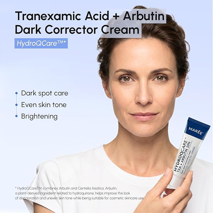 MAREE Tranexamic Acid & Alpha Arbutin Cream - Face Cream with Niacinamide, Hyaluronic & Azelaic Acid - Crema para Manchas Oscuras en la Cara