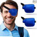 Eye Patches for Adults and Kids, 2 Pcs 3D Eye Patch Adjustable Medical Eyepatch for Lazy Eye Amblyopia Strabismus and After Surgery for Left Eye Blue