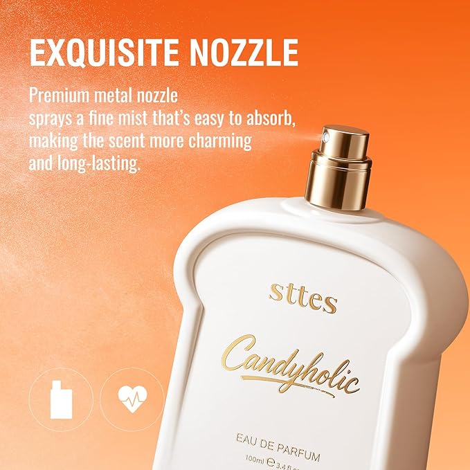Sttes Candyholic Eau de Parfum for Women 3.4 Fl Oz / 100ml – Sweet Candy Perfume with Cotton Candy, Butterscotch & Vanilla, Candyholic Gourmand Fragrance, Long Lasting Women's Perfume Gift