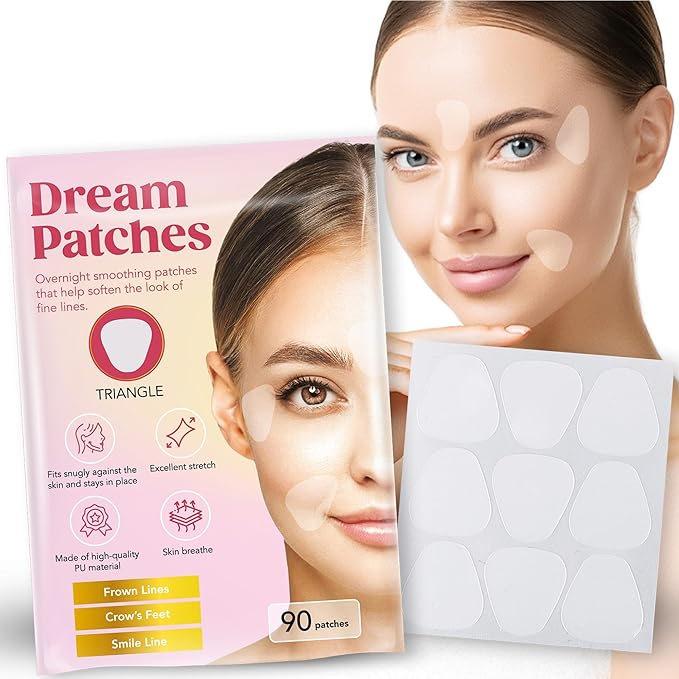 Anti Wrinkle Facial Patches & Smile Line Patches - Frown Line Patches, Face & Wrinkle Tape for Forehead Wrinkle Dream Patches TRIANGLE 【90 Count】