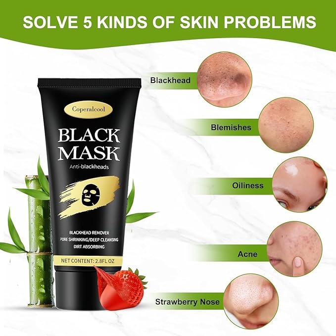Blackhead Remover Mask, Charcoal Peel Off Face Mask | Charcoal Face Mask for Deep Cleansing Dirts, Pores, Acne, Skin Oil And Blackheads | Suitable for All Skin Types for Boys and Girls (2.8 Fl OZ)