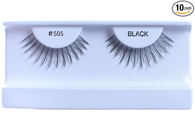 10 Pairs 100% Human Hair False Eyelashes Natural Black #505