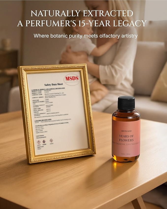 Aromadd Aromadd Years of Flowers Diffuser Oil Inspired by Luxury Hotel Scent, Essential Oils for Waterless Diffuser, Freesia & Osmanthus, Long-Lasting & Natural Home Fragrance - 3.38 fl oz (100 mL)
