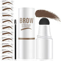Eyebrow Stencils, Eyebrow Stamp Perfect Eyebrows, Eye Brow Stencil Kits Brow Stamp Long-Lasting, Smudge-proof Eyebrow Stamp Eyebrow Kit for Women With 10PCS Eyebrow Shaping Kit, Grey Black