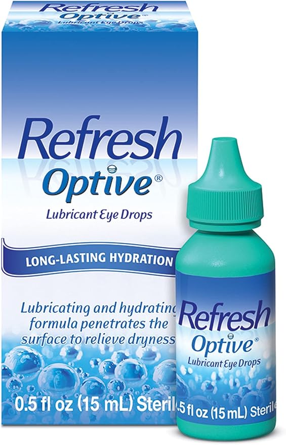 Refresh Optive Lubricant Eye Drops For Dry Eyes, 0.5 Fl Oz Sterile