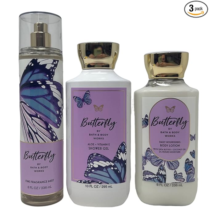 Bath & Body Works Butterfly - Trio - Shower Gel, Fine Fragrance Mist and Body Lotion