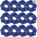 Sufermoe 12 Pcs Satin Silk Hair Scrunchies, Dark Blue (4.5 Inch), Hair Ties and Accessories for Women and Girls