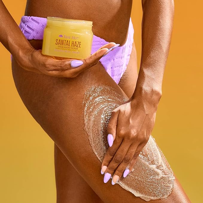 Tree Hut Santal Haze Body Scrub, Exfoliating & Hydrating Sugar Scrub with Shea Butter & Essential Oils, Smooth Skin, Body Exfoliator For All Skin Types, Self Care Gifts for Women, Vegan, 18 Oz