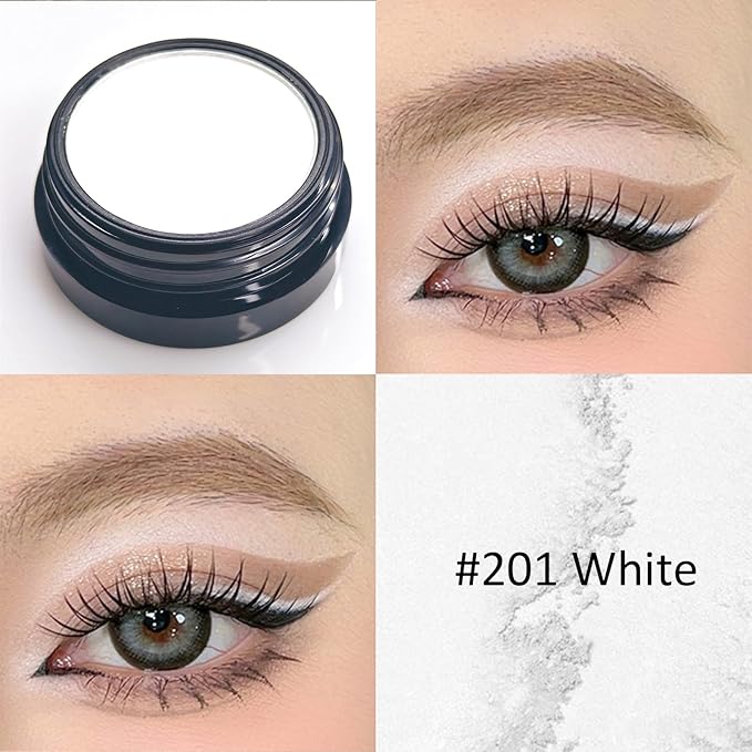 Erinde White Matte Eyeshadow Palette, Single White Pressed Powder Eye Shadow, Ultra-Blendable, Pigmented Color, Long Lasting, Halloween Blood Makeup Base, Cruelty-Free & Vegan