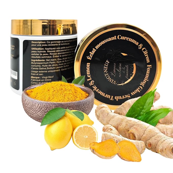 Foaming Body Scrub, Exfoliating Turmeric Scrub and Skin Exfoliator for Dark Spots, Turmeric Body Scrub for All Skin Types, Gently Exfoliates Face, Body Hands & Foot, Moisturized Skincare, 9.87oz/280g
