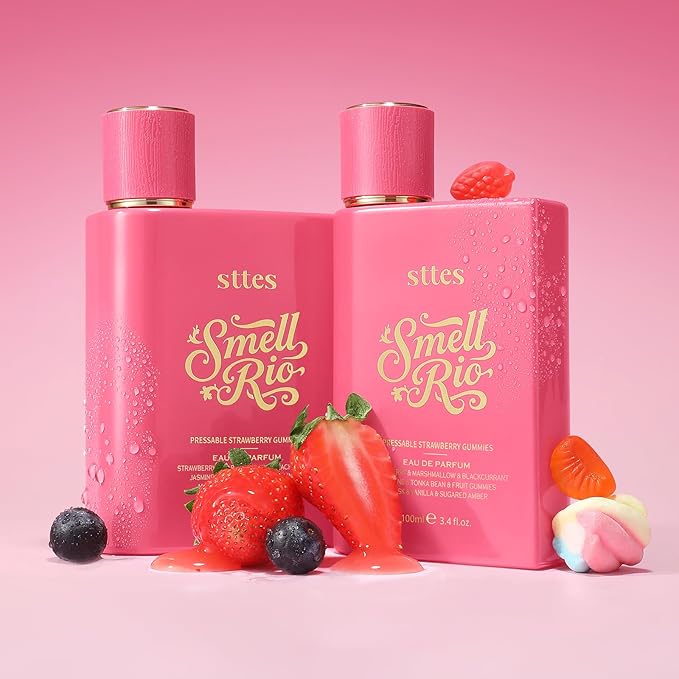 Sttes Smell Rio Perfume 606# (Pressable Strawberry Gummies) Hair Perfume for Women – Long-Lasting Strawberry, Candy, Vanilla & Marshmallow Gourmand Fragrance Eau de Parfum 100ml (3.4 fl oz)