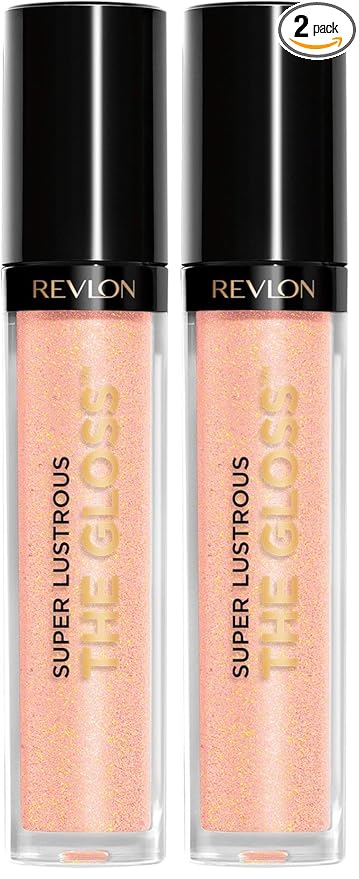 REVLON Super Lustrous Lip Gloss, Non-Sticky, Hydrating, High Shine Finish, 205 Snow Pink, 0.13 oz (Pack of 2)