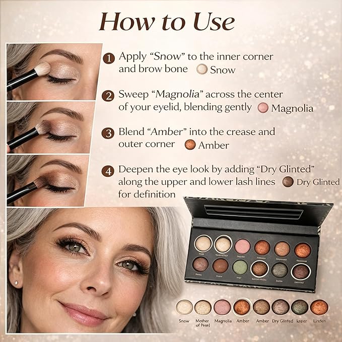 K'APEINE 14-Color Eyeshadow Palette, Matte & Shimmer Warm Neutral Nude, Highly Pigmented Blendable Long-Wear, Everyday Smoky Glam Makeup for All Skin Tones(01#)