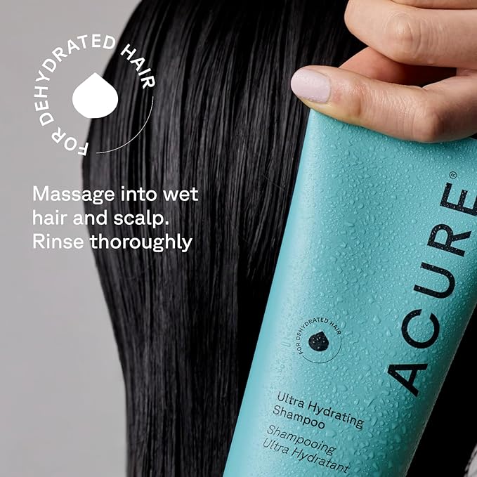 Acure Ultra Hydrating Shampoo - Moisturizing Shampoo for Women & Men, Moisturize and Soften Fine, Dry, Damaged, Color Treated Hair & Scalp w/ Argan Oil, Vegan, Paraben Free, Sulfate Free - 8 fl oz