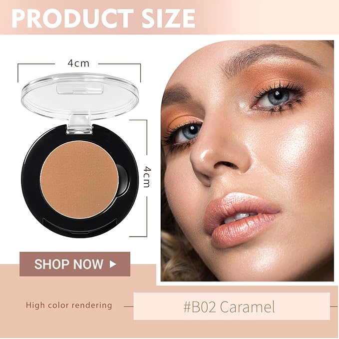 Refillable Eyeshadow Palette - Matte/Glitter/Duo-Chrome Pressed Powder & Cream Formula, Neutral/Shimmer/Smokey Multichrome, Travel-Friendly Iron Pan Refills (Matte, B02)