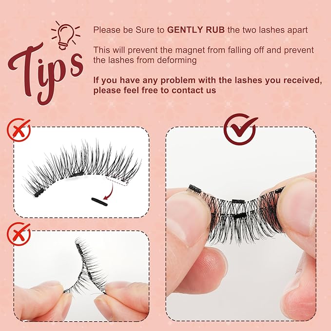 Higu clace Magnetic-Eyelashes with Applicator 4 Pairs Magnetic-Lashes Natural Look Wispy Magnet Lashes Easy to Wear and Remove（DJCX-A03)