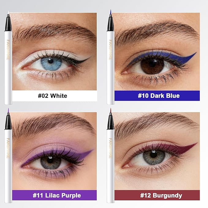 Ultra Fine Liquid Eyeliner Pencils- Slim Felt Tip for Precise Eye Lines, Waterproof, Smudge Proof & Quick-Drying, Winged Liner and Inner Corner. Long Lasting All Day Makeup, Smooth & Lightweight.