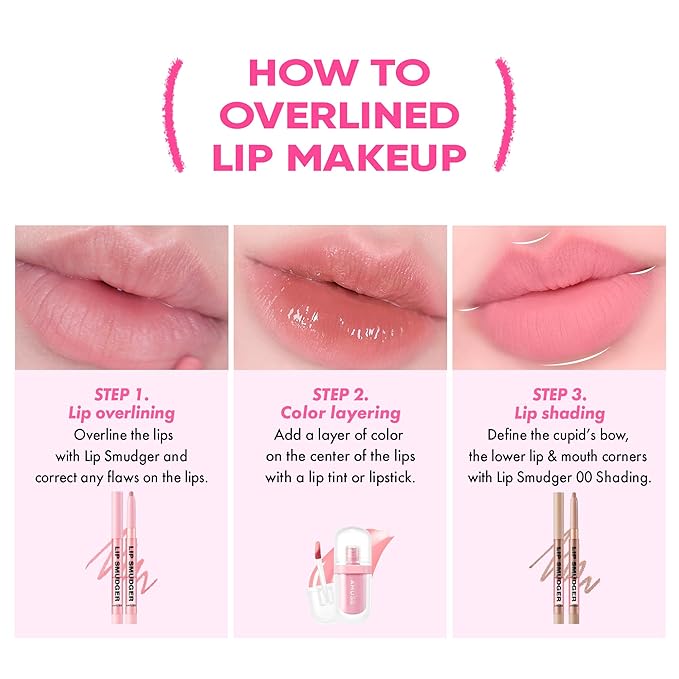 Amuse SEOUL Lip Smudger (05 BOKSOONGA MILK) - Matte Pink, Lip Liner Pencill, Creamy Lip Crayon, Smooth Velvet Texture, Multi-Use Lipliner, Overlip Line Color, Vegan, Korean Beauty