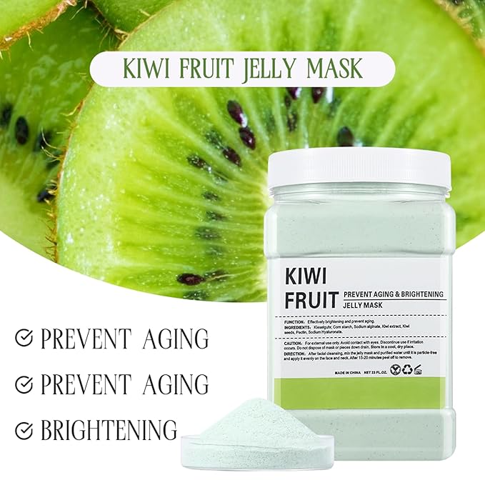Jelly Masks for Facials Professional,Jelly Face Mask Skincare Hydrating,Jelly Masks Powder for Face Moisturizing,Smoothing,Deep Cleaning,Oil Contral,for All the Skin 23 Fl Oz(Kiwi Fruit)