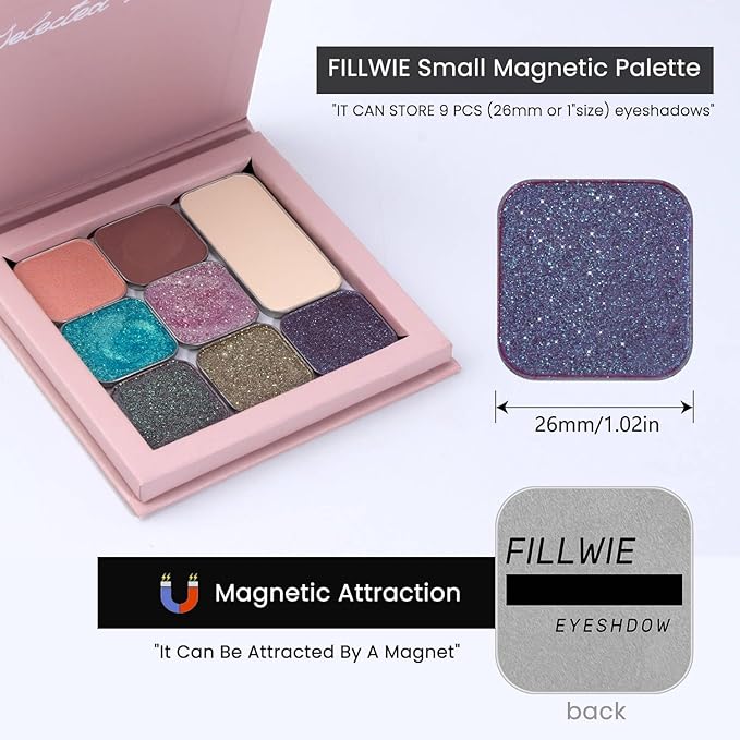 Duochrome Chameleon Eyeshadow, Blue-Purple Shift Shimmer, High-Pigment Long-Lasting, Metal Pan Refill Fits Magnetic Makeup Palettes (Flushed Lizard)