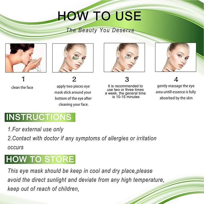 Under Eye Mask Patches, 30 Pairs Collagen Hydrating Moisturizing Smoothing Gel Pads for Puffy Eyes Bags,Dark Circles,Puffiness,Fine Lines,Wrinkles,Anti-Aging Avocado