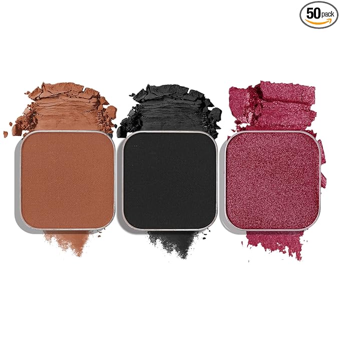 3-Color Eyeshadow Combo Pack – Matte & Shimmer Neutral Shades,Powder, Highly Pigmented, Long-Lasting, Refills Pans for Custom Magnetic Palette