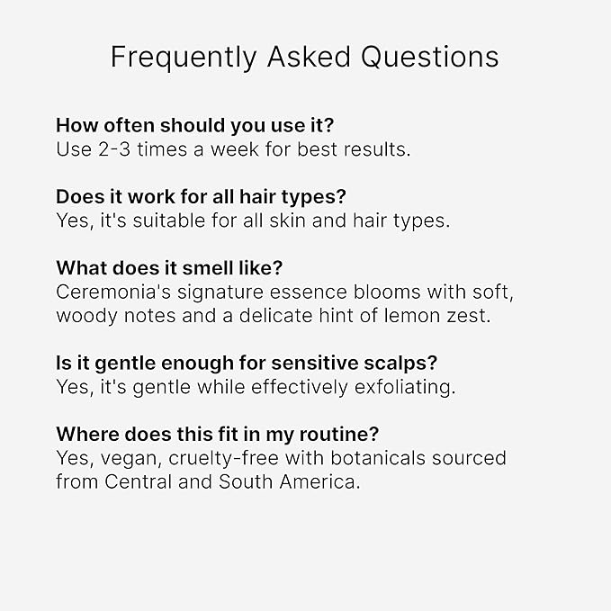 Ceremonia Papaya Scalp Scrub Exfoliating Shampoo Treatment | Exfoliates & Detoxifies Scalp with Papaya Enymes and Pink Salt | Removes Build Up, 8 fl oz