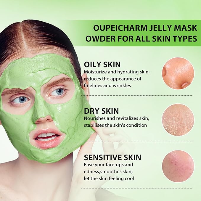 Hydro Jelly Masks for Women Home Spa,Hydrating & Moisturizing Peel-Off Rubber Gel Face Mask Skin Care,Professional Jelly Mask for All Skin Types 23 Fl Oz（CBD）
