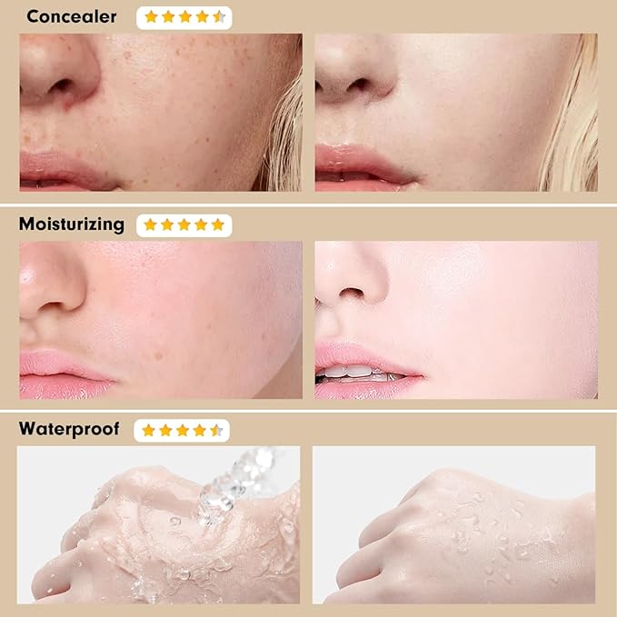 Mushroom Head Air Cushion CC Cream - BB Cream Face Makeup Foundation for Mature Skin Moisturizing Concealer Brighten Long-Lasting, Even Skin Tone for All Skin Types (3PCS Medium(Gift Set))