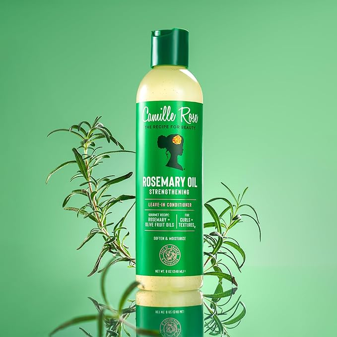 Camille Rose Leave-In Conditioner 2-Pack, Rosemary Oil – DeepConditioning for Hair Strengthening, Detangling, Dry Scalp Moisturizer, 8Oz