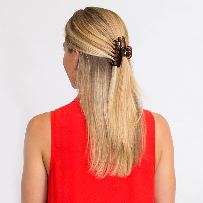 REVLON Strong Hold Hair Claw Clips, Brown/Black, 2 Count