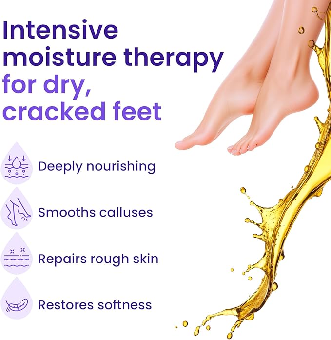 6 Pack Moisturizing Foot Mask for Dry Cracked Feet, Restoring & Hydrating Socks with Lavender, Shea Butter, Jojoba Oil & Vitamin E, Feet Mask for Women & Men Foot Care