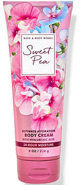 Bath & Body Works Sweet Pea Ultimate Hydration Body Cream Gift Set For Women, 8 Fl Oz (Sweet Pea)