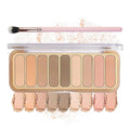 IONSGAKO 9 Color Matte Naked Eyeshadow Palette - Natural Nude, Smoky Brown, Taupe Ultra-Blendable Highly Pigmented Eye Shadows with Brush - 04 Milk Tea