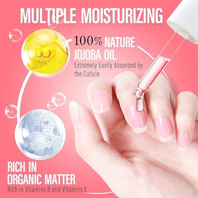 CHUCHU Vegan Cuticle Oil for Nail: Watermelon Scent Natural Vitamin B & E Nail Oil - Hydrates Moisturizes Repairs for Nails Damage Dry Cuticle 0.51 Fl Oz