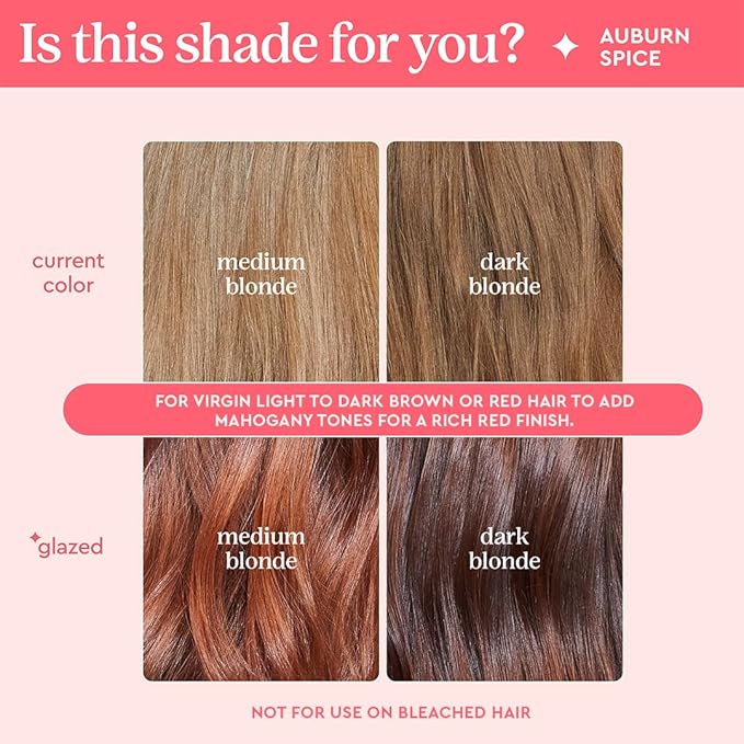 Glaze Color Conditioning Gloss - Tinted Moisturizer for Brown or Red Hair, Boosts Color and Shine, Repairs Damage - Auburn Spice, 6.4 oz